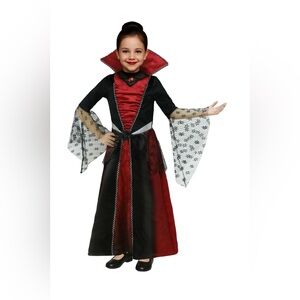 Girls Vampire Costume Black & Red Sz L (10-12)